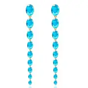 Gold Dangle Earrings for Women Trendy Pearl Turquoise Tassel Drop Earrings Z4