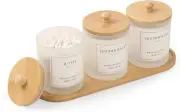 3 Pack Qtip Holder - Bathroom Organizers and Storage, Cotton Frosted color