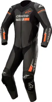 Alpinestars GP Force Chaser, leather suit 1pcs. , color: Black/Neon-Red , size: 52