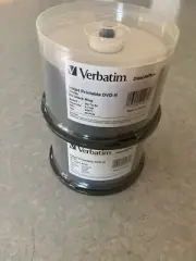 Qty 100 Verbatim 8X White Inkjet Disks Printable DVD-R 94971 DataLifePlus