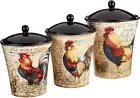 23656 Gilded Rooster Canister Set (3 Piece), One Size, Multicolor