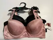 A13/ Carrie Amber Women's 2 pack Smoothing Back comfort Strap Bra Underwired