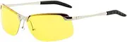 [ROMISBABA] Night Vision Polarized Sunglasses for Men and Women Reflective Lenses for Driving at Night Random Frame Color Glare Reduction and UV Protection