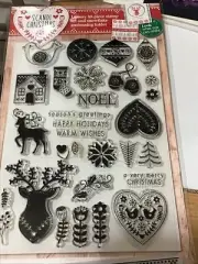 Cardmaking & Papercraft Scandi Christmas Embossing Folder & Stamp Set