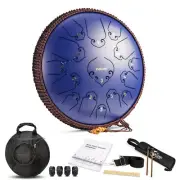 14 Inch 15 Note Steel Tongue Drum Percussion Instrument Lotus Hand Pan Drum w...
