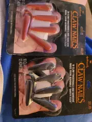 VTG Hallmark Fingernails Costume Black Claws & 1989 Vampire Nails MIP