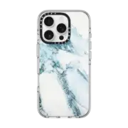 iPhone 16 Pro Clear Case MagSafe Compatible Oceanic Blue Green Marble