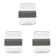 3x Spectrum Cora Plastic Sponge/Brush Holder Storage/Organiser Sink Saddle Grey