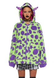 [Trickz N' Treatz] Cuddly Monster Hooded Sherpa Jacket