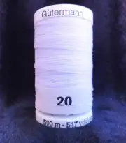 1 NEW White GUTERMANN 100% polyester thread 547 yard Spool (#20)