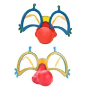 Funny Clown Glasses Disguise Glasses with Red Nose Halloween Cosplay Costume