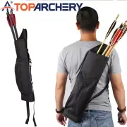 Archery Arrow Bag Quiver Canvas Shoulder Back Quiver Holder Capacity 50x Arrows