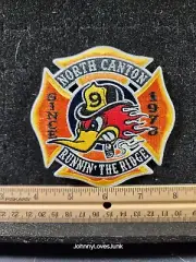 Vintage North Canton Ohio Fire Fighter Jacket Patch Retired Design