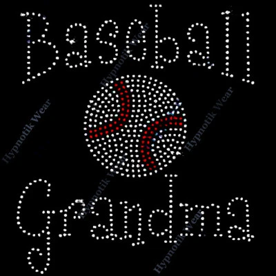 Rhinestone Transfer " Baseball Grandma " Iron On, Hotfix , Bling Nana