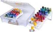 Bottle Storage Super Satchel, Portable Carrying Case, Organizes up to 32 Individual 0.5-Ounce Bottles (Clear)
