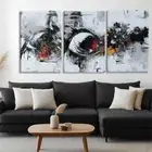 3pcs Black and White Geometric Design Perfect Wall Art Canvas Framed 50x70cm
