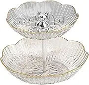 STARTIST Cake Stand Dessert Cupcake Stand Luxury Multipurpose Fruit Serving Holder Tiered Fruit Basket for Candy Dessert Afternoon Tea, Clear M 2 Tier
