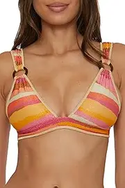 [BECCA] Women's Canyon Sunset Halter Bikini Top, Adjustable, Tie Back, Swimwear Separates