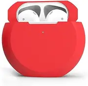 Air Smart Headphones Bluetooth Earphone Wireless Earphones Shockproof Flat Bottom Silicone Protective Case for Apple AirPods 1/2 (Black) (Color : Red)