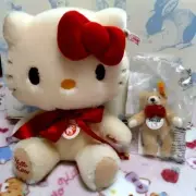 Steiff Hello Kitty Plush Toy Sanrio Rare Doll with Teddy Bear Keyring Unused New