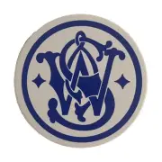 Smith & Wesson - Round Sticker with Blue Letter Logo New