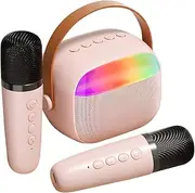 Totority Karaoke Singing Microphone Portable Speaker Mic Led Atmosphere Lights for Family Home Parties and Karaoke Sessions