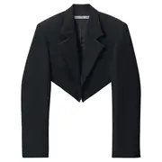 [Alexander Wang] Cropped Tuxedo-Style Blazer With Pointed Hem