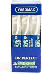 DR PERFECT Adult Smoker's Toothbrush Super Hard Firm Bristles (12)
