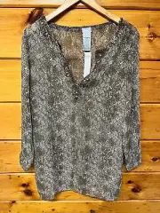 NWT Chico’s Chiffon Embellished Tunic Snake Print Top 1