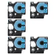 5PK Black on Blue label tape 12mmx7m For DYMO D1 45016 LabelManager 200 400 450D