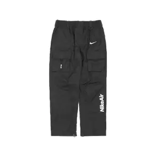 【NIKE 耐吉】長褲 NSW Air Pants 男款 黑 白 防潑水 褲腳拉鍊 休閒 多口袋 工作褲(CU4172-010)