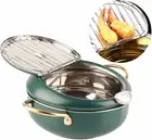 Deep Fryer Pot, Small Tempura Deep Fryer, Stainless Steel Japanese Frying Pot wi