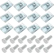 The Lord of the Tools 12 Sets Fixing Clips Roof Bar Fixing Bolts Compatible with Renault Trafic MK2 2001-2014 Compatible with Vauxhall Vivaro A 2001-2014 Silver