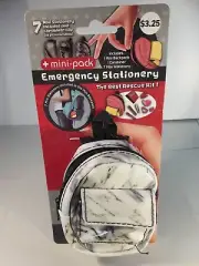 Mini pack Emergency Stationary 4.5" backpack. W pen, stapler, tape & caribiner