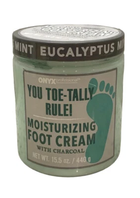 ONYX Professional Moisturizing Foot Cream Eucalyptus Mint/Charcoal 15.5 oz WASH