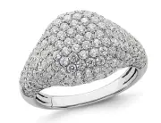 2.40 Carat (ctw) Lab-Grown Cluster Diamond Ring 14K White Gold