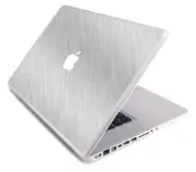 BRUSHED ALUMINUM Vinyl Lid Skin Decal fits Apple MacBook Pro 17 A1297 Laptop