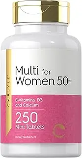 Multivitamin for Women 50 and Over | 250 Caplets | with B-Vitamins, D3, and Calcium | for Women 50 Plus | Gluten Free | by Carlyle