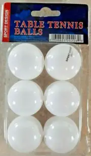 Ping Pong Balls Sport Design Table Tennis Balls 6 Pack New in Unopened Package