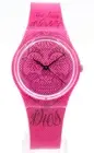 New Swiss Swatch Originals Time Never Dies Pink Silicone Watch 34mm GP138 $75