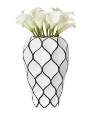Torre & Tagus Abstract 10.5in Lattice Outline Ceramic Vase