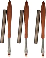 minkissy 3pcs Nail Art Pen Set Flat Head Nail Polish Brush Wooden Handle for Comfortable Grip and Professional Results