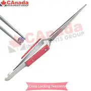 Soldering Jewelry Tweezers Fiber Grip Cross Locking Electronic Repair Straight