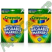 *2-Pack* Crayola Fine Line Markers 12 Assorted Colors Ultra Clean Washab 58-7813