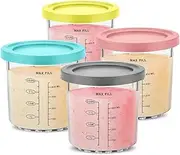 Containers Replacement for Ninja Creami Pints and Lids - 4 Pack (16oz Original series)