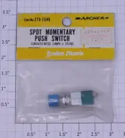 Radio Shack 275-1549 SPST Blue Momentary Push Button Switch