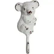 Koala Hook Rustic Metal 16cm Wall Hanging Decor Keys/Coat Hanger Organiser White