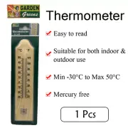 1Pcs Indoor & Outdoor Use Mercury free 21.5cm Solid Wooden Wall Thermometer