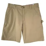 Carhartt Rugged Flex Rigby Work Dungaree Shorts Mens 36 Khaki Tan NWT SS-1780