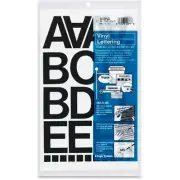 Chartpak Press-On Vinyl Letters & Numbers, Self Adhesive, Black, 2"h- Full Sheet